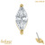belong 14ct Solid Gold Threadless (Bend fit) Claw Set CZ Single Marquise Jewel - SKU 40430