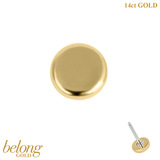 belong 14ct Solid Gold Threadless (Bend fit) Plain Disk - SKU 40438