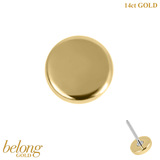 belong 14ct Solid Gold Threadless (Bend fit) Plain Disk - SKU 40439