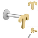 Titanium Internally Threaded Labrets 1.2mm - Gold Plated Steel Zodiac Signs - SKU 40626
