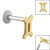 Titanium Internally Threaded Labrets 1.2mm - Gold Plated Steel Zodiac Signs - SKU 40632