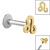 Titanium Internally Threaded Labrets 1.2mm - Gold Plated Steel Zodiac Signs - SKU 40638