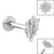 Titanium Internally Threaded Labrets 1.2mm - Steel Maple Leaf - SKU 40681
