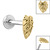 Titanium Internally Threaded Labrets 1.2mm - Steel Monstera Leaf - SKU 40696