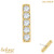 belong 14ct Solid Gold Threadless (Bend fit) Claw Set 5 CZ Jewelled Bar With FREE Titanium Threadless Labret / 1.0mm, 8mm - alternative image