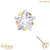 belong 14ct Solid Gold Threadless (Bend fit) Claw Set CZ Jewelled Star With 14k Solid Gold Threadless Labret / 1.2mm, 6mm - alternative image