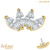 belong 14ct Solid Gold Threadless (Bend fit) Claw Set 4 CZ Jewelled Marquise Fan With FREE Titanium Threadless Labret / 0.8mm, 6mm - alternative image