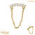 belong 14ct Solid Gold Threadless (Bend fit) Claw Set CZ Jewelled Bar with Loop Chain With FREE Titanium Threadless Labret / 1.0mm, 6mm - alternative image
