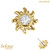belong 14ct Solid Gold Threadless (Bend fit) Celestial Sun Jewel With FREE Titanium Threadless Labret / 0.8mm, 6mm - alternative image