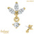 belong 14ct Solid Gold Threadless (Bend fit) Claw Set CZ Carina Marquise Drop Fan With FREE Titanium Threadless Labret / 1.2mm, 8mm - alternative image