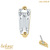 belong 14ct Solid Gold Threadless (Bend fit) CZ Single Jewelled Deco Tapered Baguette With 14k Solid Gold Threadless Labret / 1.2mm, 8mm - alternative image
