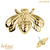 belong 14ct Solid Gold Threadless (Bend fit) Honey Bee With FREE Titanium Threadless Labret / 1.0mm, 8mm - alternative image