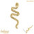 belong 14ct Solid Gold Threadless (Bend fit) Serpent With FREE Titanium Threadless Labret / 1.0mm, 6mm - alternative image