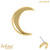 belong 14ct Solid Gold Threadless (Bend fit) Crescent Moon With 14k Solid Gold Threadless Labret / 1.2mm, 8mm - alternative image