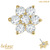 belong 14ct Solid Gold Threadless (Bend fit) Claw Set CZ Jewelled Flower With FREE Titanium Threadless Labret / 0.8mm, 6mm / Crystal Clear - alternative image