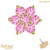 belong 14ct Solid Gold Threadless (Bend fit) Claw Set CZ Jewelled Flower With FREE Titanium Threadless Labret / 1.2mm, 10mm / Pink - alternative image