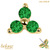 belong 14ct Solid Gold Threadless (Bend fit) Claw Set CZ Jewelled Trinity With FREE Titanium Threadless Labret / 0.8mm, 6mm / Emerald Green - alternative image