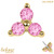 belong 14ct Solid Gold Threadless (Bend fit) Claw Set CZ Jewelled Trinity With FREE Titanium Threadless Labret / 0.8mm, 6mm / Pink - alternative image
