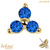 belong 14ct Solid Gold Threadless (Bend fit) Claw Set CZ Jewelled Trinity With FREE Titanium Threadless Labret / 0.8mm, 6mm / Sapphire Blue - alternative image