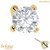 belong 14ct Solid Gold Threadless (Bend fit) Claw Set Round CZ Jewel 4mm With FREE Titanium Threadless Labret / 1.2mm, 10mm / Crystal Clear - alternative image