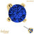 belong 14ct Solid Gold Threadless (Bend fit) Claw Set Round CZ Jewel 4mm With 14k Solid Gold Threadless Labret / 1.2mm, 10mm / Sapphire Blue - alternative image