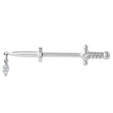 Steel Dagger with Marquise Drop Internal Thread Nipple Bar - SKU 41645