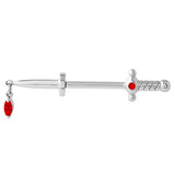 Steel Dagger with Marquise Drop Internal Thread Nipple Bar - SKU 41647