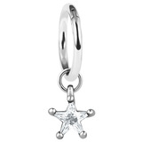 Steel Hinged Segment Ring with Steel Claw Set Jewelled Star Charm - SKU 41673