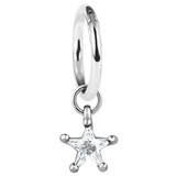 Steel Hinged Segment Ring with Steel Claw Set Jewelled Star Charm - SKU 41674