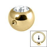 Gold Plated Steel Clip in Jewelled Balls - SKU 41738