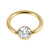 Gold Plated Steel Steel Jewelled Ball Closure Ring (BCR) 1.2mm - SKU 41739