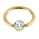 Gold Plated Steel Steel Jewelled Ball Closure Ring (BCR) 1.2mm - SKU 41740