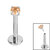 Titanium Threadless Labrets - Titanium (Bend-fit) Claw Set CZ Jewels 0.8mm Gauge - SKU 41853