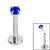 Titanium Threadless Labrets - Titanium (Bend-fit) Claw Set CZ Jewels 0.8mm Gauge - SKU 41855