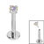 Titanium Threadless Labrets - Titanium (Bend-fit) Claw Set CZ Jewels 0.8mm Gauge - SKU 41857