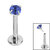 Titanium Threadless Labrets - Titanium (Bend-fit) Claw Set CZ Jewels 0.8mm Gauge - SKU 41871