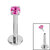 Titanium Threadless Labrets - Titanium (Bend-fit) Claw Set CZ Jewels 1.0mm Gauge - SKU 41881