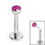 Titanium Threadless Labrets - Titanium (Bend-fit) Bezel Set Jewelled Balls 0.8mm Gauge - SKU 41932