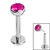 Titanium Threadless Labrets - Titanium (Bend-fit) Bezel Set Jewelled Balls 0.8mm Gauge - SKU 41940