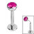 Titanium Threadless Labrets - Titanium (Bend-fit) Bezel Set Jewelled Balls 1.0mm Gauge - SKU 41951