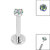 Titanium Internally Threaded Labrets 1.2mm - 2.5mm Titanium Claw Set Round CZ Jewel - SKU 42010