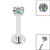 Titanium Internally Threaded Labrets 1.2mm - 3mm Titanium Claw Set Round CZ Jewel - SKU 42013