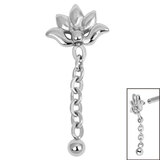 Steel Lotus Flower Chain Drop for Internal Thread Shafts in 1.2mm - SKU 42054