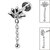 Titanium Internally Threaded Labrets 1.2mm - Steel Lotus Flower Chain Drop - SKU 42058