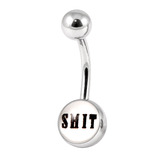 Steel Logo Belly Bars - Words Sh*t