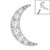 Titanium Jewelled Crescent Moon for Internal Thread shafts in 1.2mm - SKU 44719