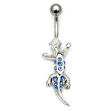 Belly Bar - Gecko (PT219) sapphire / 10mm (Standard)