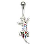 Belly Bar - Gecko (PT219) mixed gems / 10mm (Standard)