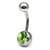 Steel Jewelled Belly Bar -  6mm - SKU 4776
