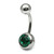 Steel Jewelled Belly Bar -  6mm - SKU 4777